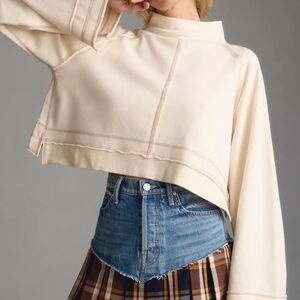 Anthropologie Cream Crop Top